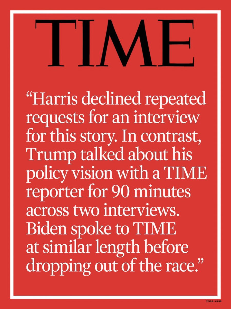 TIME is calling out Kamala. We never thought we’d see the day. Wow. 😮
