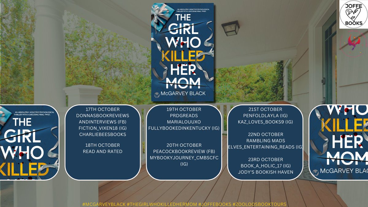 ℂ𝕠𝕞𝕚𝕟𝕘 𝕤𝕠𝕠𝕟: The Girl Who Killed Her Mom by McGarvey Black <a href="/mcgarveyblack/">McGarvey Black (Author)</a> <a href="/JoffeBooks/">JOFFE BOOKS</a> 
 
 Kicking off on 17th October

I was barely fifteen when I killed my mom.

<a href="/Peacockreviews/">Esther Peacock @PeacockBookReviews</a> <a href="/ramblingmads/">Madeleine</a>

Read more here ⏩ zooloosbooktours.co.uk/coming-soon-th…