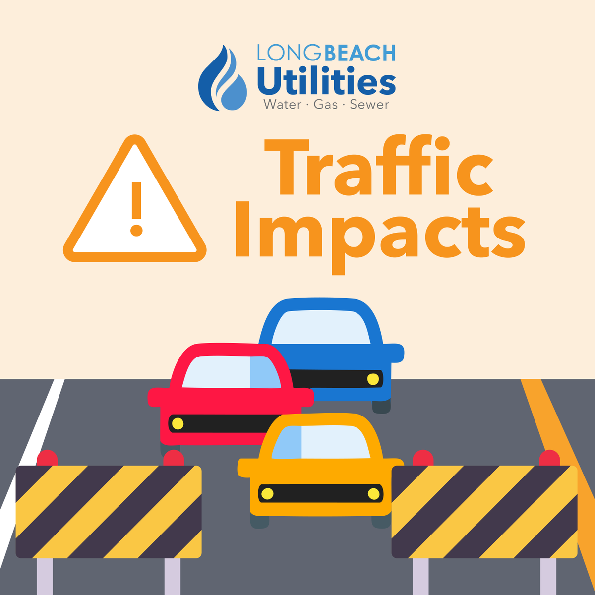 🚗 Traffic Impact Alert🚗  

🚧 Orange Avenue is closed in both directions (northbound and southbound) between Wardlow Road and 37th Street, due to water main emergency repairs and pavement restoration. 

🚫 Please avoid Orange Avenue between Wardlow Road and Bixby Road.  

🚦