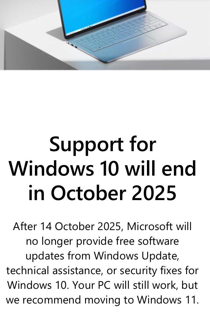 duckblog's tweet photo. You don’t have to like it, but that doesn’t make it untrue 😬 The last year of the long countdown to the end of Windows 10 starts now… https://t.co/zHKAtOXzsz