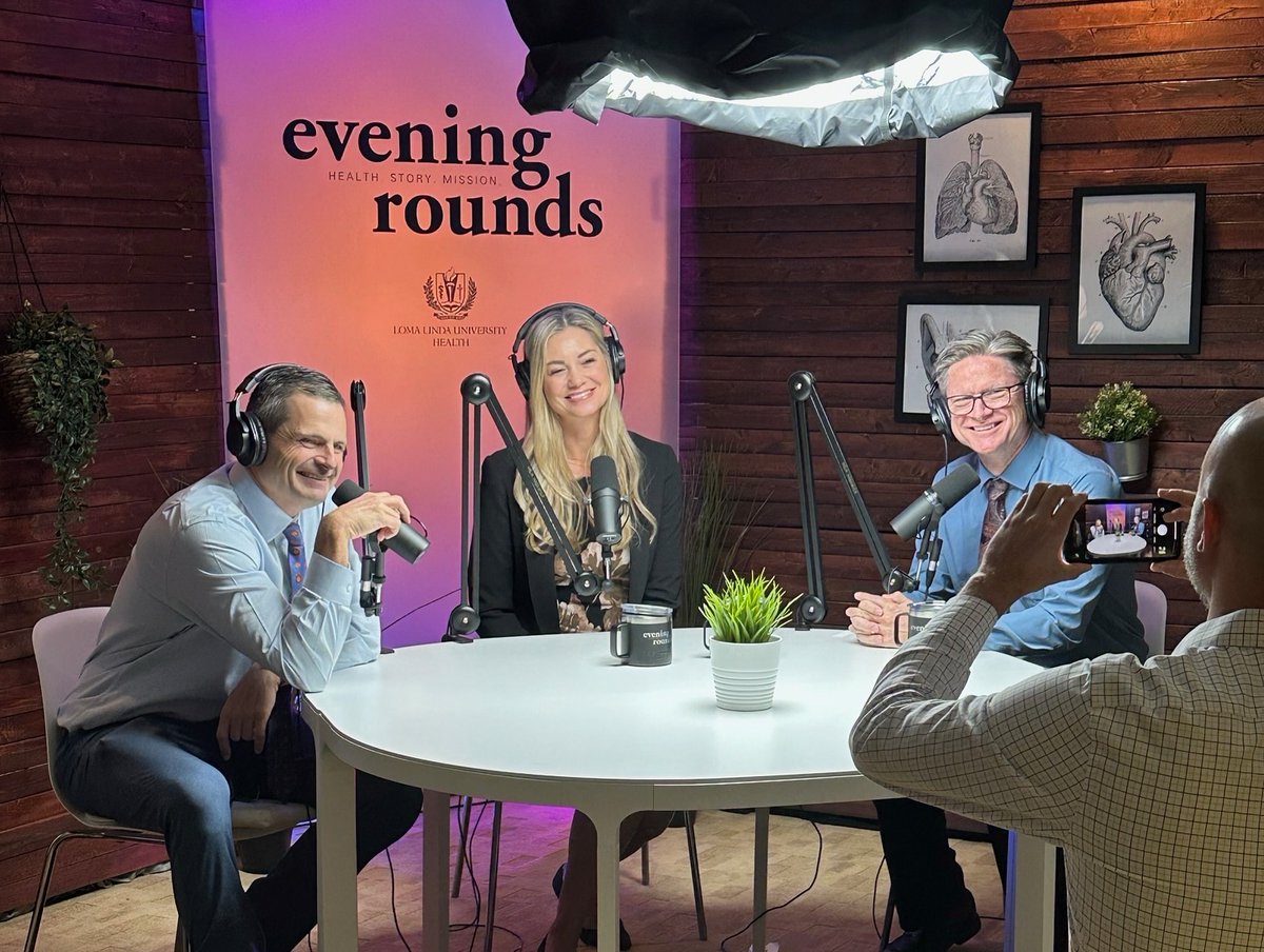 A wonderful visit on set of our Evening Rounds #podcast when hosts Dr. Anthony Hilliard and Kelsey Culler were joined by Daniel Penrod, CEO of La Loma—our sponsor this season. offering banking services to the Loma Linda community since 1955. Thrilled about our partnership!