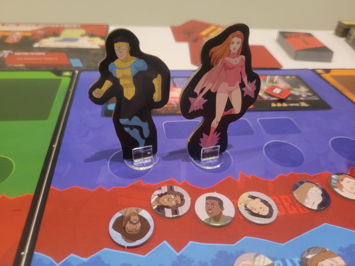 mattthr's tweet image. Enjoying a surprisingly gore-free mix of tableau and bag building with the Invincible board game