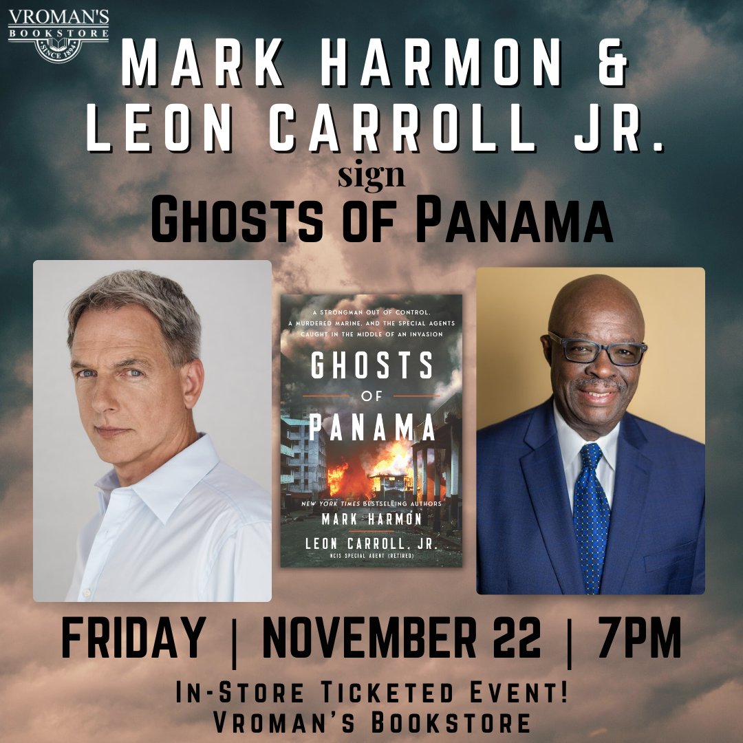 NCIS star, Mark Harmon, will be in-store to sign copies of his latest novel, co-written with Leon Carroll Jr., an advisor for the acclaimed show! ⁠ ⁠ Join us on November 22nd at 7pm.   

Get your tickets here: eventbrite.com/e/mark-harmon-…