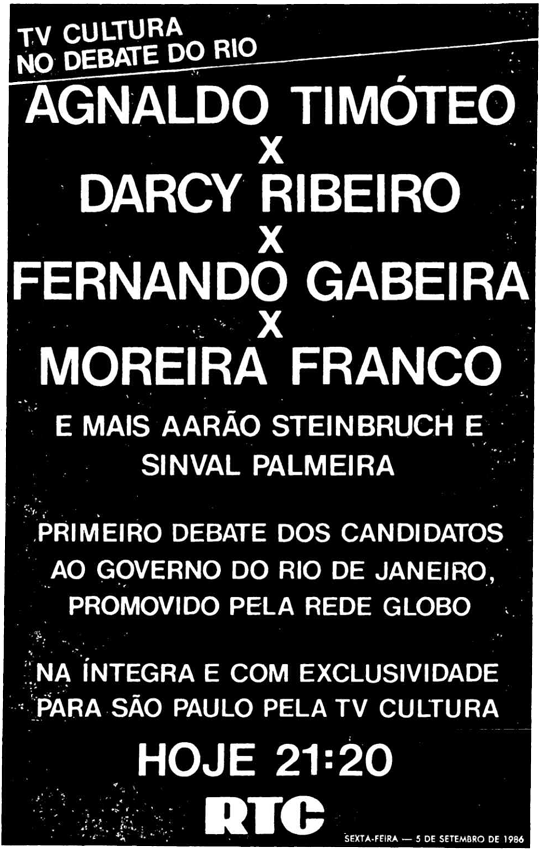 Debate Rio de Janeiro - TV Cultura (1986)  🇧🇷

(📸 @.EstadaoAcervo)