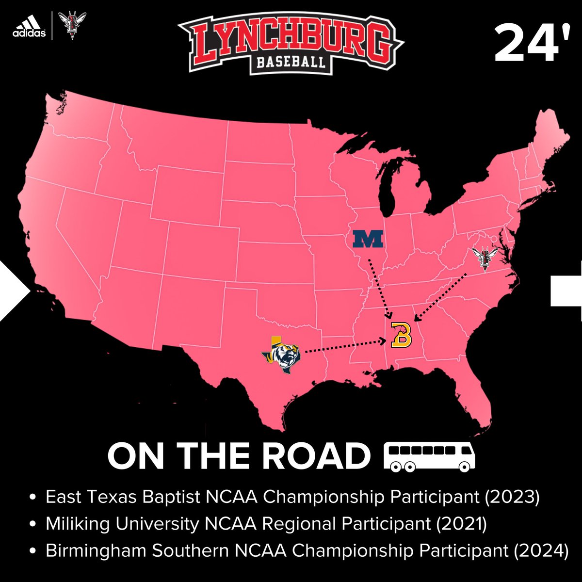 🏆 CHAMPIONS WEEK 🏆

Day 1️⃣ - Team Travel

Competing on a national level requires long road trips against top tier opponents early in the season &amp; in the post-season.

Your support allows our program to make these trips on an annual basis‼️

🔗: lynchburgsports.com/sports/2023/9/…