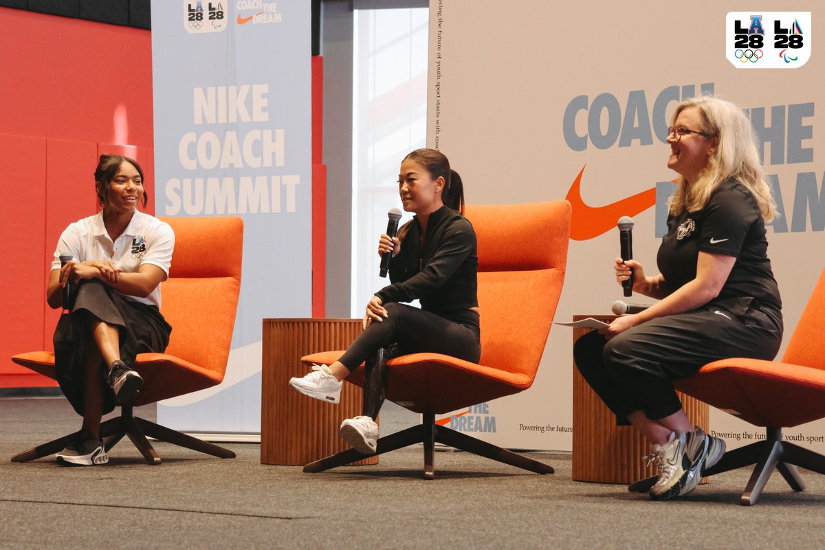 LA28's tweet photo. Coaching the Dream✨

Last weekend, 350 coaches and leaders gathered at the Nike Coach Summit to elevate the power of sport in the community. With @NikeLA, we are committed to ensuring that everyone has the ability to excel through sport. #LA28