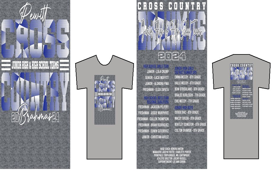 Please contact Coach Hinton if you'd like to get a Cross Country Regional T-Shirt. All proceeds will go to Cross Country.
