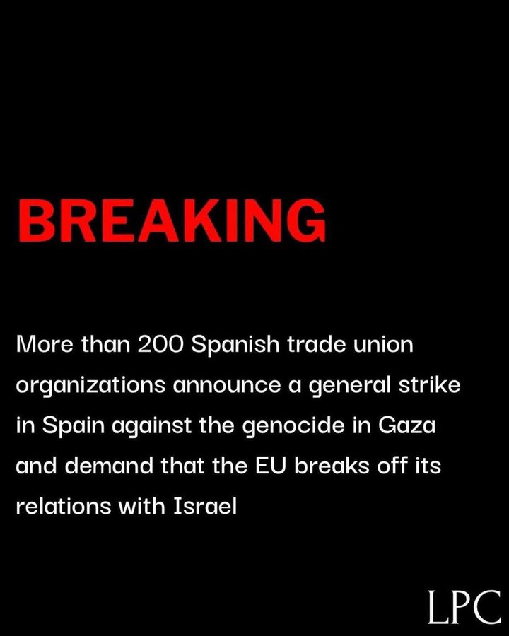 Spain is striking for Gaza.

Will the rest of Europe join them?