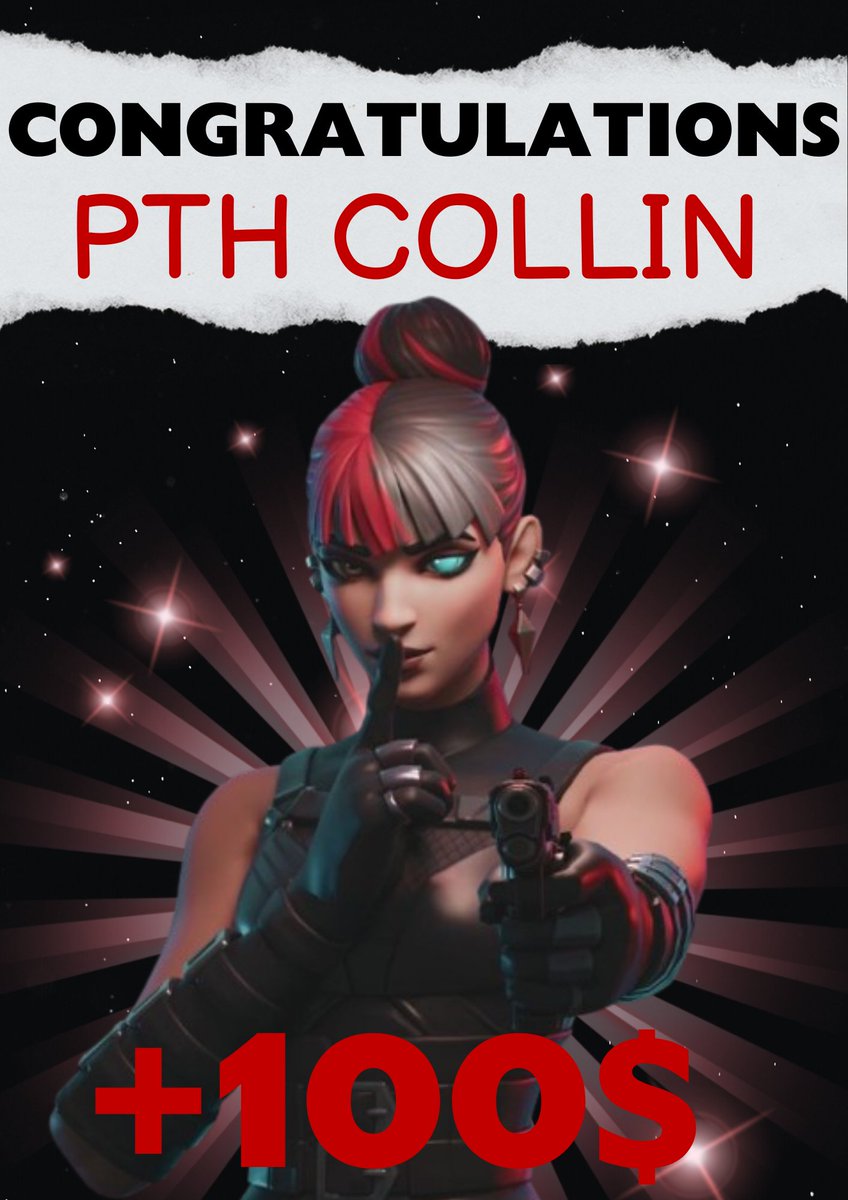 Gratulation @Collin73926198 !
Wir gratulieren dir von ganzem Herzen zu den nächsten 100$. Vielen Dank das wir dabei sein durften! 🔥
#fortnite #competetive #PTHEsports