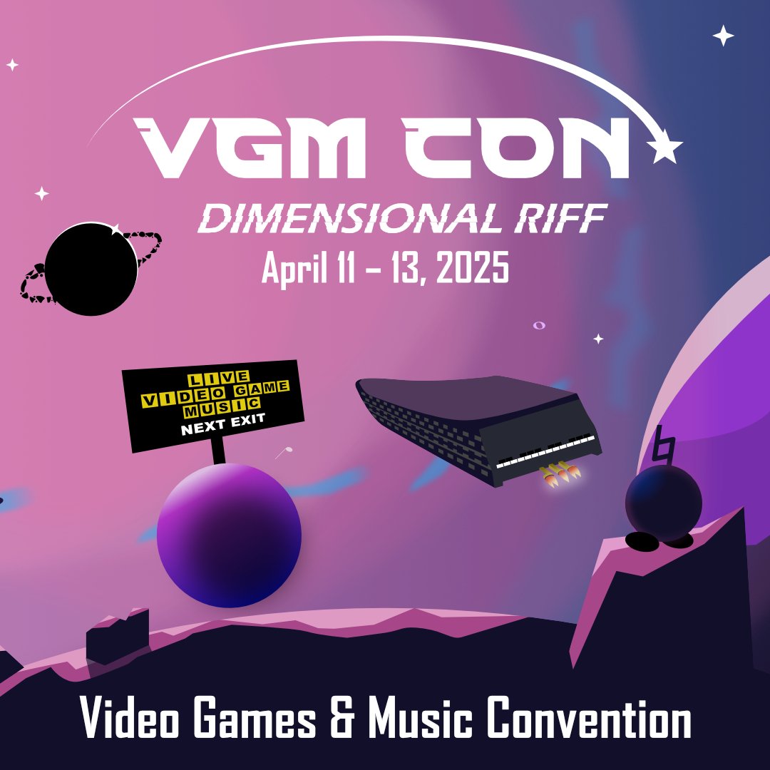🚨ALL HANDS TO BATTLE STATIONS🚨 because all kinds of missions for VGM CON 2025: Dimensional Riff need accomplishing!
🚀 In -person Performer, Vendor, and Indie Dev applications are open here: vgmcon.org/contribute/
🛰️ 2025 hotel room block is open here: vgmcon.org/venue/