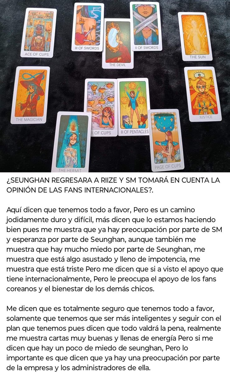 chris_cricris's tweet photo. LO PROMETIDO ES DEUDA, LA LECTURA DE CARTAS DE SEUNGHAN Y RIIZE

HAY MUCHA ESPERANZA. 

Y tmb si alguien ocupa me dedico a esto y cobro barato 🤩
BRING SEUNGHAN BACK
JUSTICE FOR SEUNGHAN 
#SMSupportsBullying
#BringbackRII7E
#RII7E_or_NONE https://t.co/3LsJmjD0QI