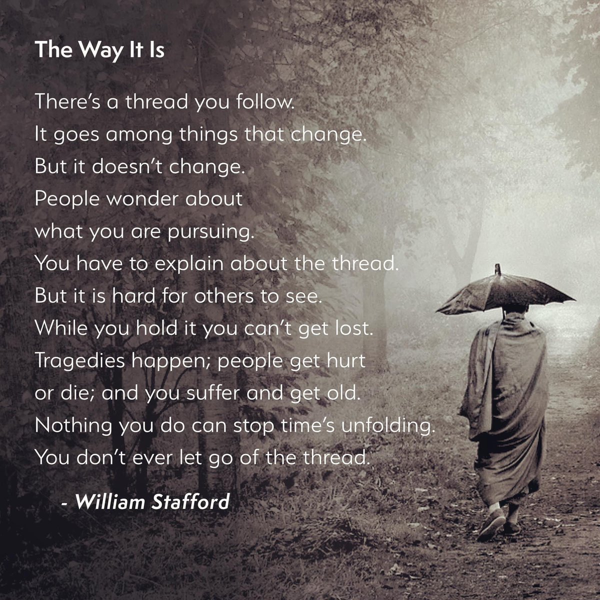 CarmellaPoetry's tweet image. ‘The Way It Is’⭐️ William Stafford 
#thethread 
#thewayitis 
#poetry 
#destiny