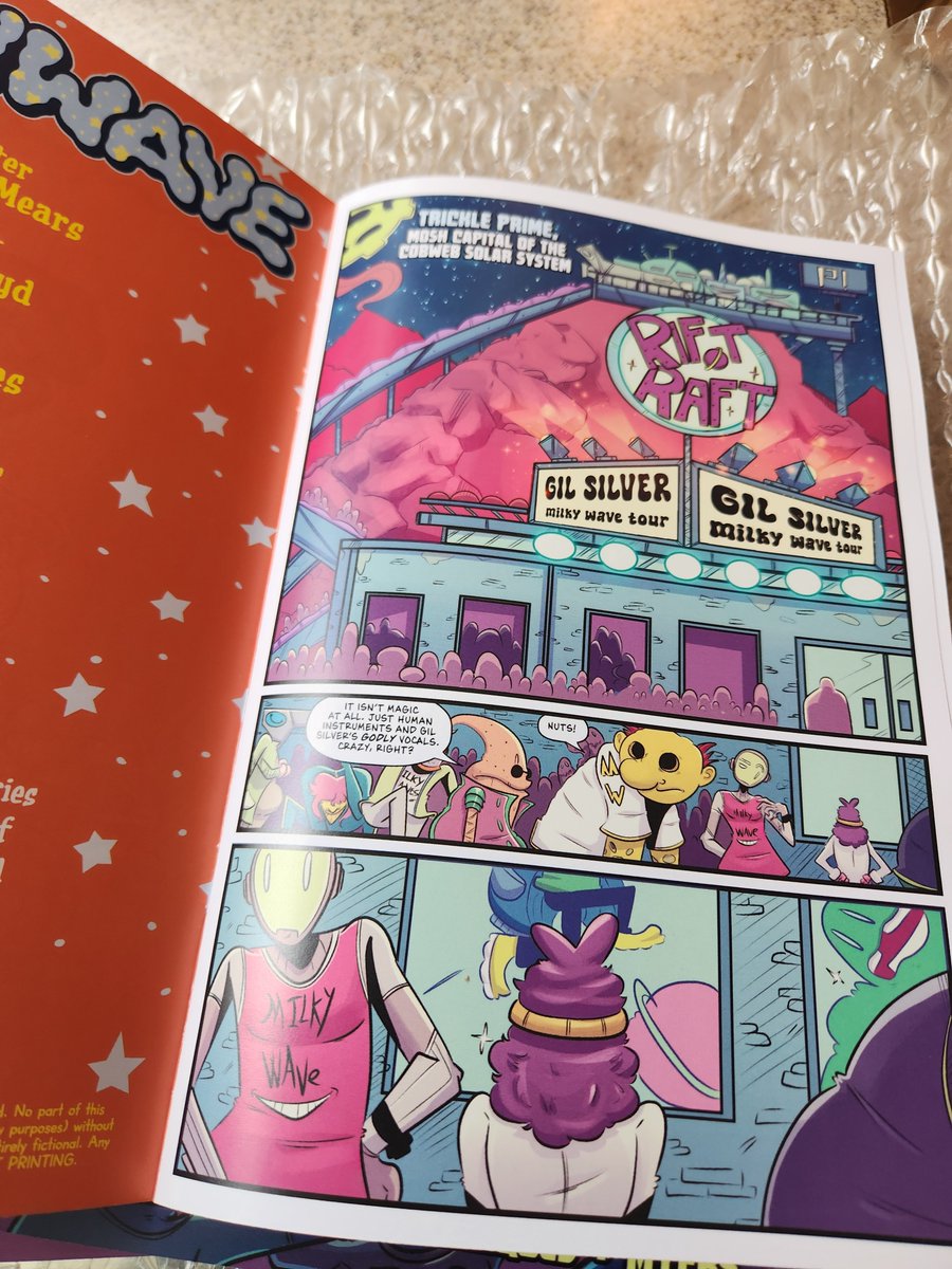 Hayden Mears (@hayden_mears) on Twitter photo The ashcan version (a "trailer" for the full book) of my sci-fi comic MilkyWave is here!
It's a fun story about the last human starting a music movement in the faraway Cobweb Galaxy and igniting the wrath of an alien magnate. Can't wait for y'all to see it!
Art by <a href="/llanelloyd/">Lane! Draws! Comics!</a> The ashcan version (a "trailer" for the full book) of my sci-fi comic MilkyWave is here!
It's a fun story about the last human starting a music movement in the faraway Cobweb Galaxy and igniting the wrath of an alien magnate. Can't wait for y'all to see it!
Art by <a href="/llanelloyd/">Lane! Draws! Comics!</a>