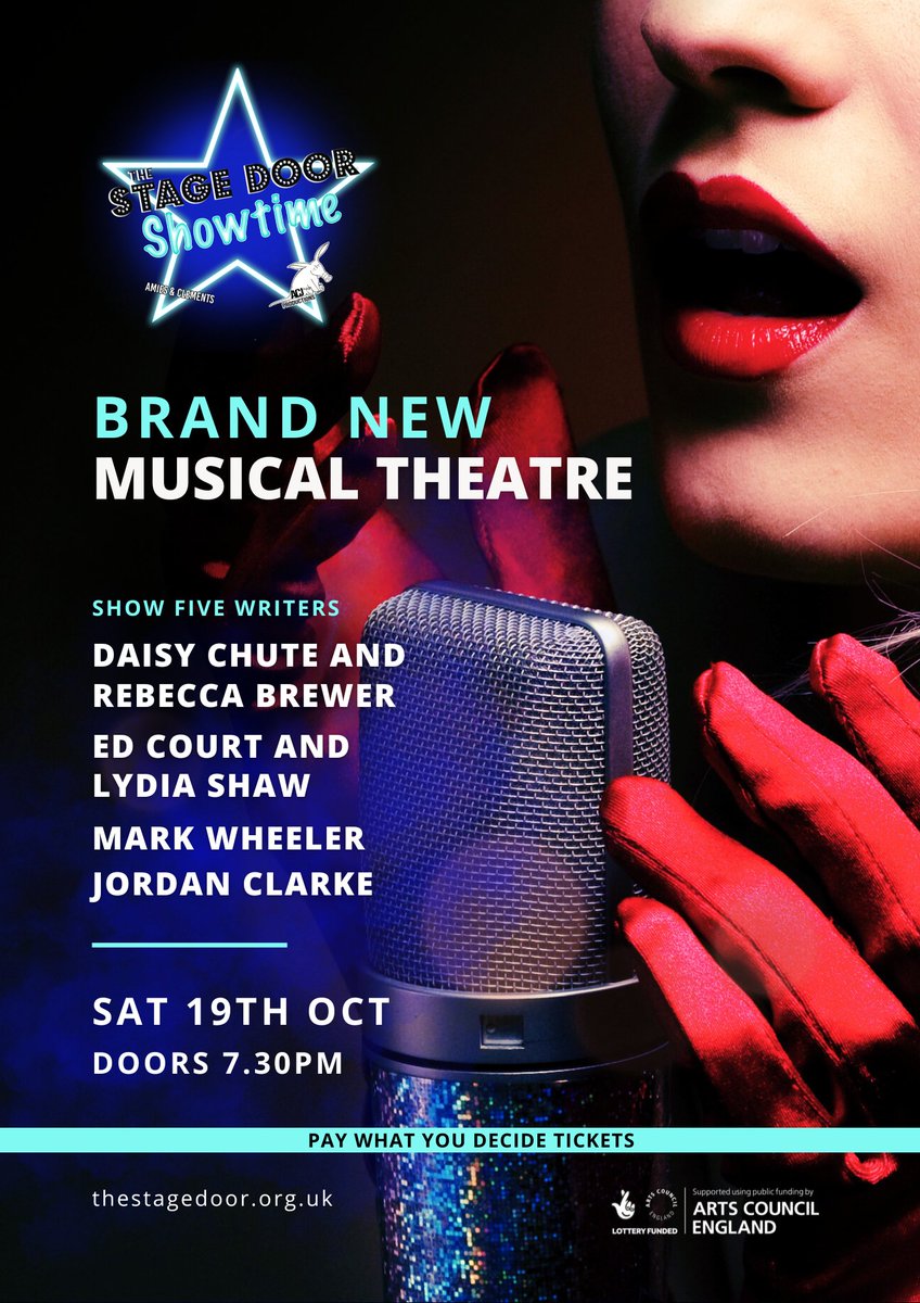 Join us on Saturday for the fifth edition of SHOWTIME! More fantastic brand new #musicaltheatre - pay what you decide at thestagedoor.org.uk/product.php/87… <a href="/daisychute/">Daisy Chute</a> <a href="/rebeccabrewer/">Rebecca Brewer</a> <a href="/jordanclarkemus/">Jordan Paul Clarke</a> <a href="/LydiaShaw2/">Lydia Shaw (she/her)</a> <a href="/ACJ_Productions/">Aardvarks Can't Jump</a> <a href="/amiesclements/">Amies & Clements</a> #Southampton #musicals #songwriters