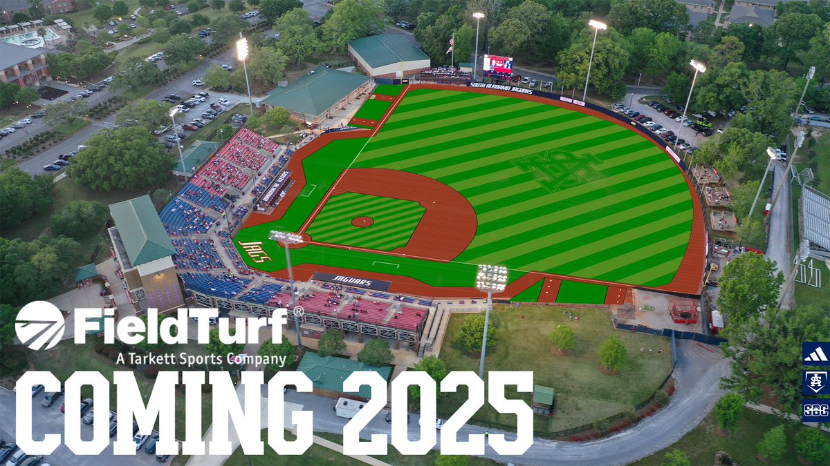 SouthAlabama's tweet image. Jaguar Athletics is proud to introduce the newest era in South Alabama Baseball and Softball. Stanky Field will be fully turfed for the 2025 season, with Jaguar Field receiving turf in foul territory.

For more information visit usajaguars.com

#OurCity | #PlayForTheJ
