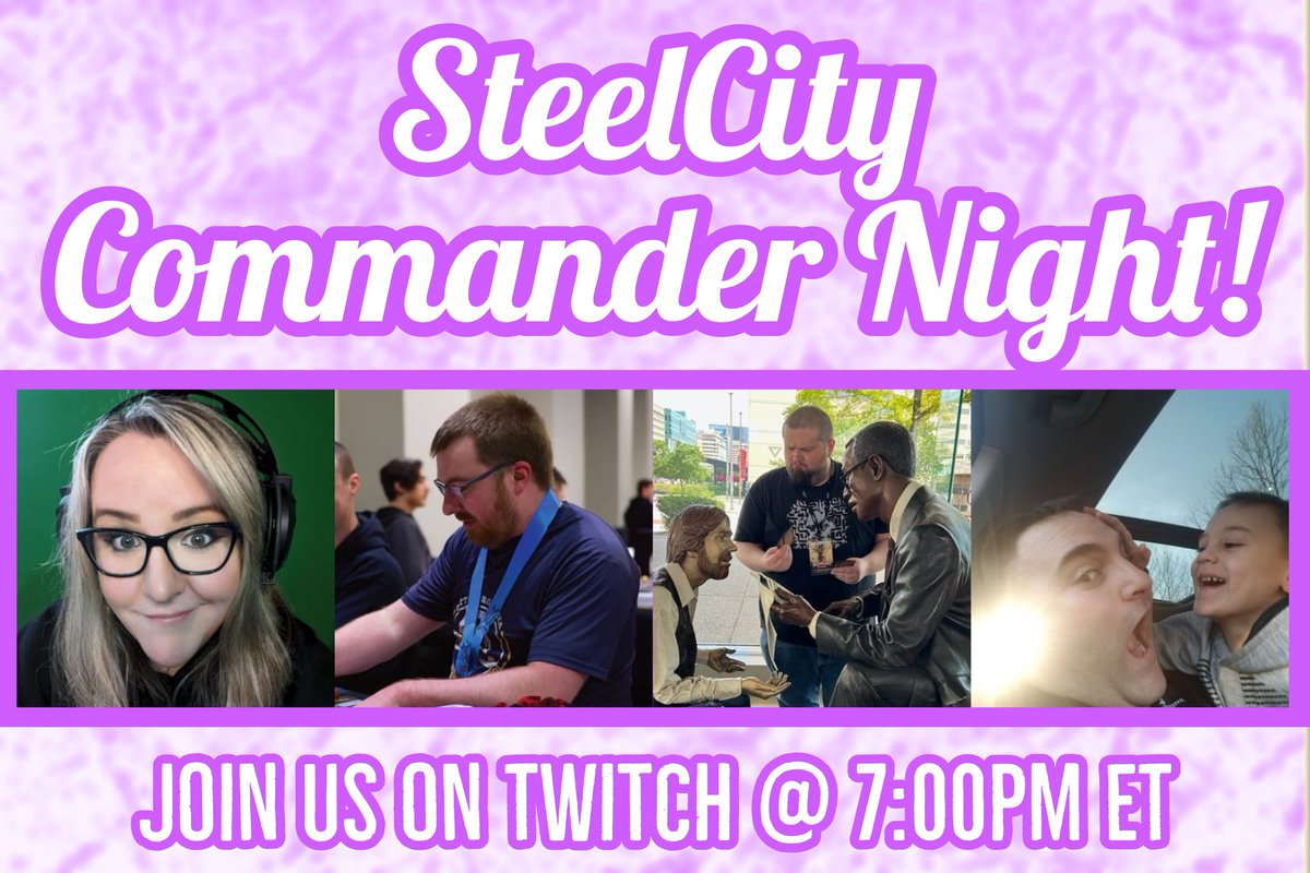 Del and Tony were some of our first friends in the local Magic scene about 9 years ago after we moved.
This game has kept our friendship strong, even though we don't all live close by anymore, and I'm grateful for that. 💜
We're gonna [try to] stream our game tonight. Come hang!