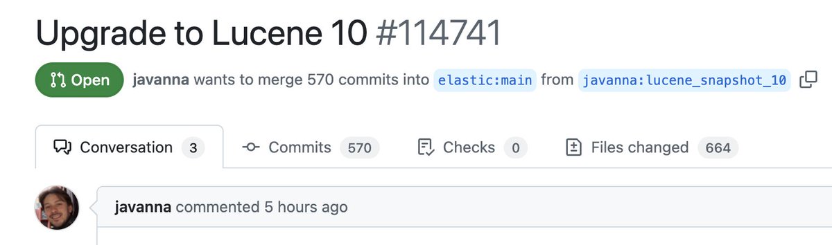 xeraa's tweet image. #lucene 10 is out: lucene.apache.org/core/corenews.…
and the #elasticsearch upgrade is already kicking off, starting the countdown for version 9: github.com/elastic/elasti…