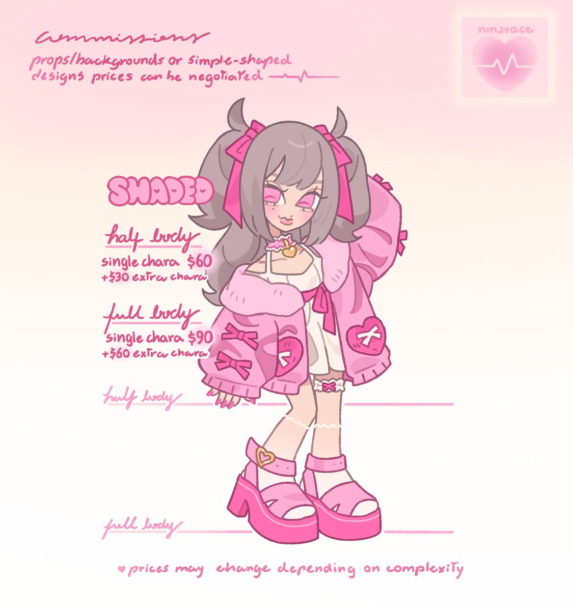 ninjyace's tweet photo. C♡MMISSI♡NS ♡PEN!! on vgen! 
more examples and details below
please take a look if you're interested 💖 https://t.co/iD8VwTh3Yn