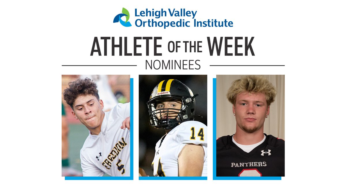 The Morning Call (@mcall) on Twitter photo ATHLETE OF THE WEEK
Time to vote for this week's boys nominees! #LVHNaotw #lvvarsity
➡️ Alejandro Herrera, <a href="/fhssportsBASD/">Freedom High School Athletics</a> <a href="/FHS_Soccer_Boys/">Freedom High School Boys Soccer</a>
➡️ <a href="/chasewalker_7/">Chase Walker</a> <a href="/FHSFBBGGC/">Freedom High School Football Bethlehem, PA</a>
➡️ Jared Rohn, <a href="/SauconAthletics/">SV Athletics</a>
<a href="/LVHN/">Lehigh Valley Health Network</a> @LVHNSports
mcall.com/2024/10/14/ath… ATHLETE OF THE WEEK
Time to vote for this week's boys nominees! #LVHNaotw #lvvarsity
➡️ Alejandro Herrera, <a href="/fhssportsBASD/">Freedom High School Athletics</a> <a href="/FHS_Soccer_Boys/">Freedom High School Boys Soccer</a>
➡️ <a href="/chasewalker_7/">Chase Walker</a> <a href="/FHSFBBGGC/">Freedom High School Football Bethlehem, PA</a>
➡️ Jared Rohn, <a href="/SauconAthletics/">SV Athletics</a>
<a href="/LVHN/">Lehigh Valley Health Network</a> @LVHNSports
mcall.com/2024/10/14/ath…