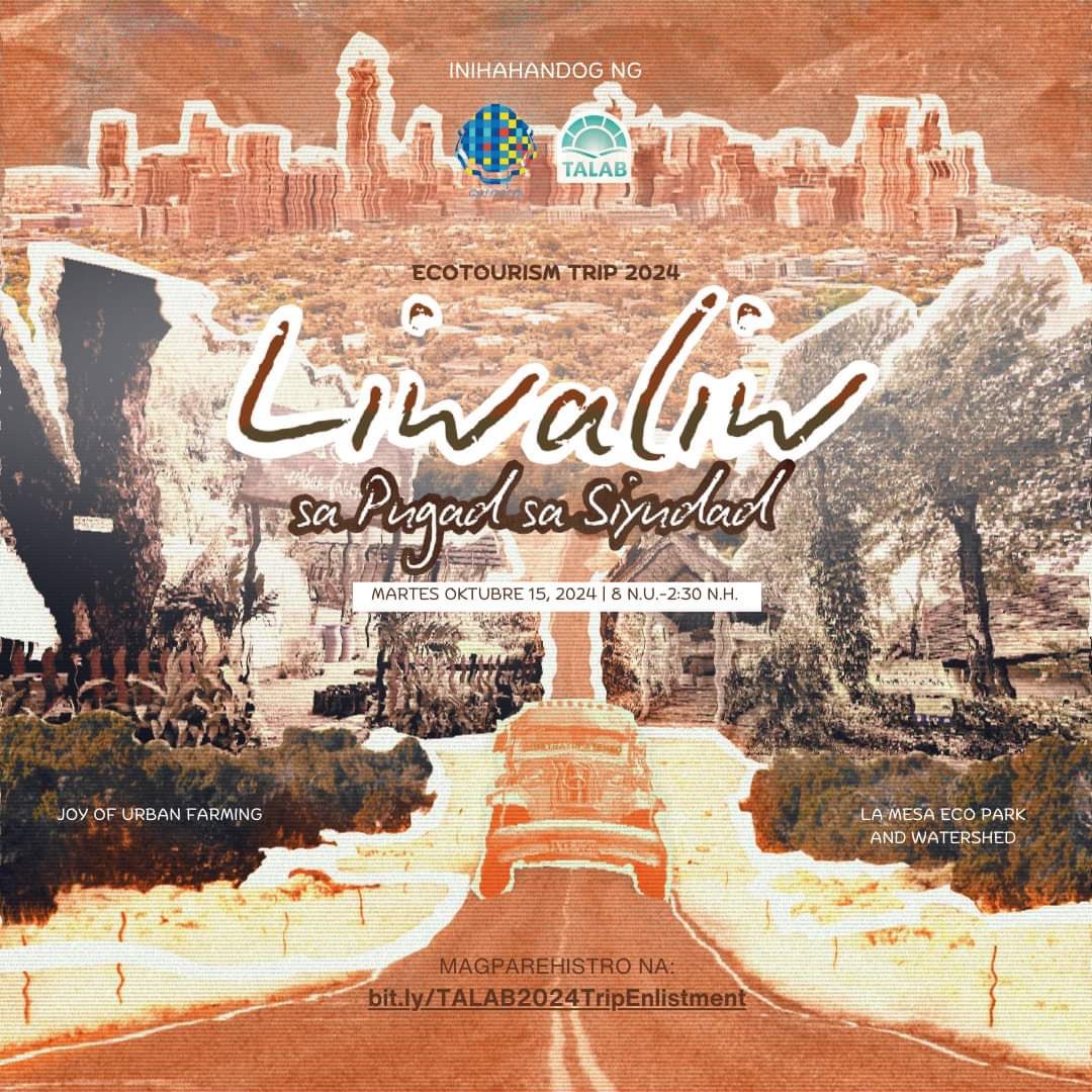 TheGUIDON's tweet image. HAPPENING NOW: Baybayin Ateneo orients participants as they prepare to depart for Liwaliw sa Luntian sa Siyudad: Ecotourism Trip sa Nagtatalabang Buhay-
Urban at Kalikasan sa Lungsod Quezon, a trip for Talakayang Alay sa Bayan (TALAB) 2024. | via @Kit_TheGDN…