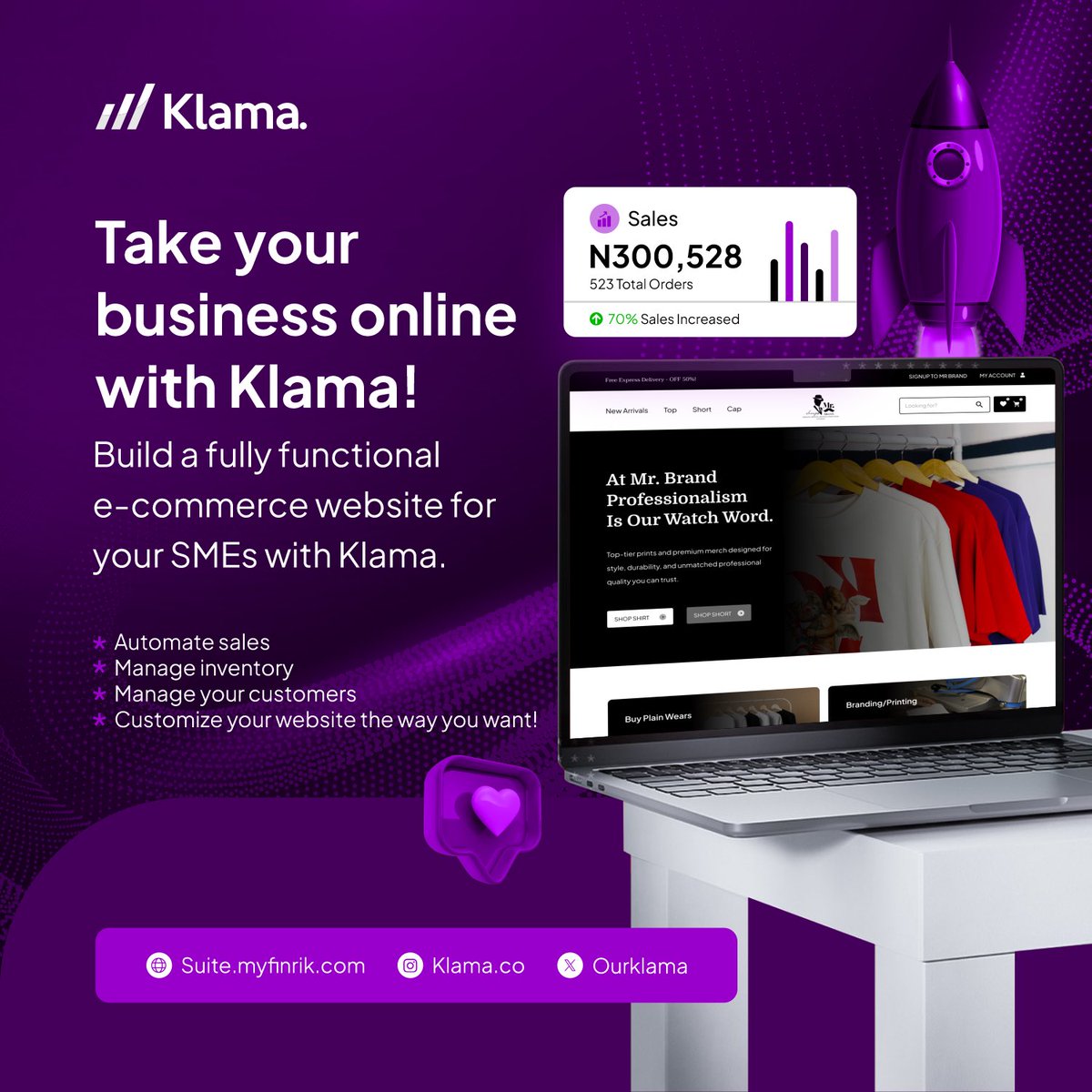 ourklama's tweet photo. Take your SMEs online on your terms and exactly the way you want it! https://t.co/Hk5NRQFjWJ