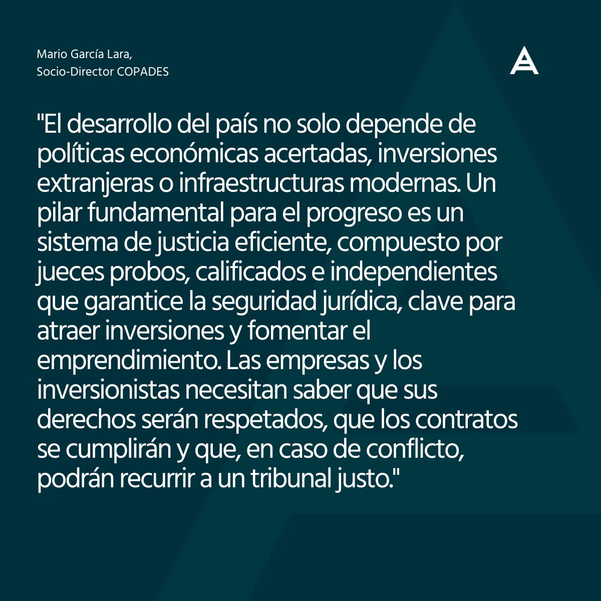 COPADESGT's tweet photo. Hoy, Mario García Lara, en su columna quincenal en Prensa Libre, propone soluciones para un sistema judicial independiente.

Lee la columna completa de nuestro Socio Director Mario García Lara
https://t.co/IzWegZRdBW

#Copades #ColumnaDeOpinión #PrensaLibre #Economía #Justicia https://t.co/OPx8MSGbx7