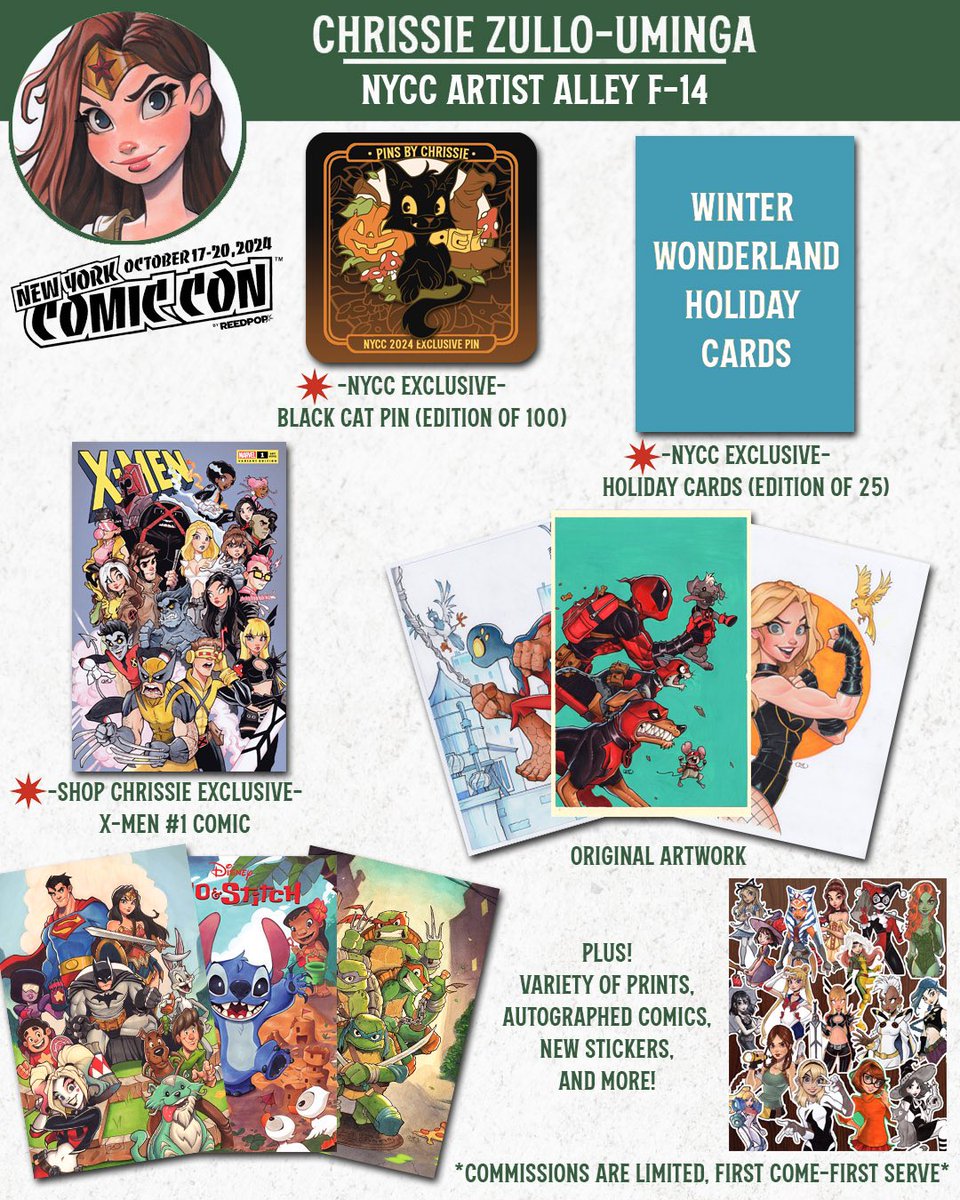 NYCC is almost here! I will be in Artist Alley F-14 October 17-20. Here is a quick overview of what we will have! See you this weekend! #NYCC #NYCC2024