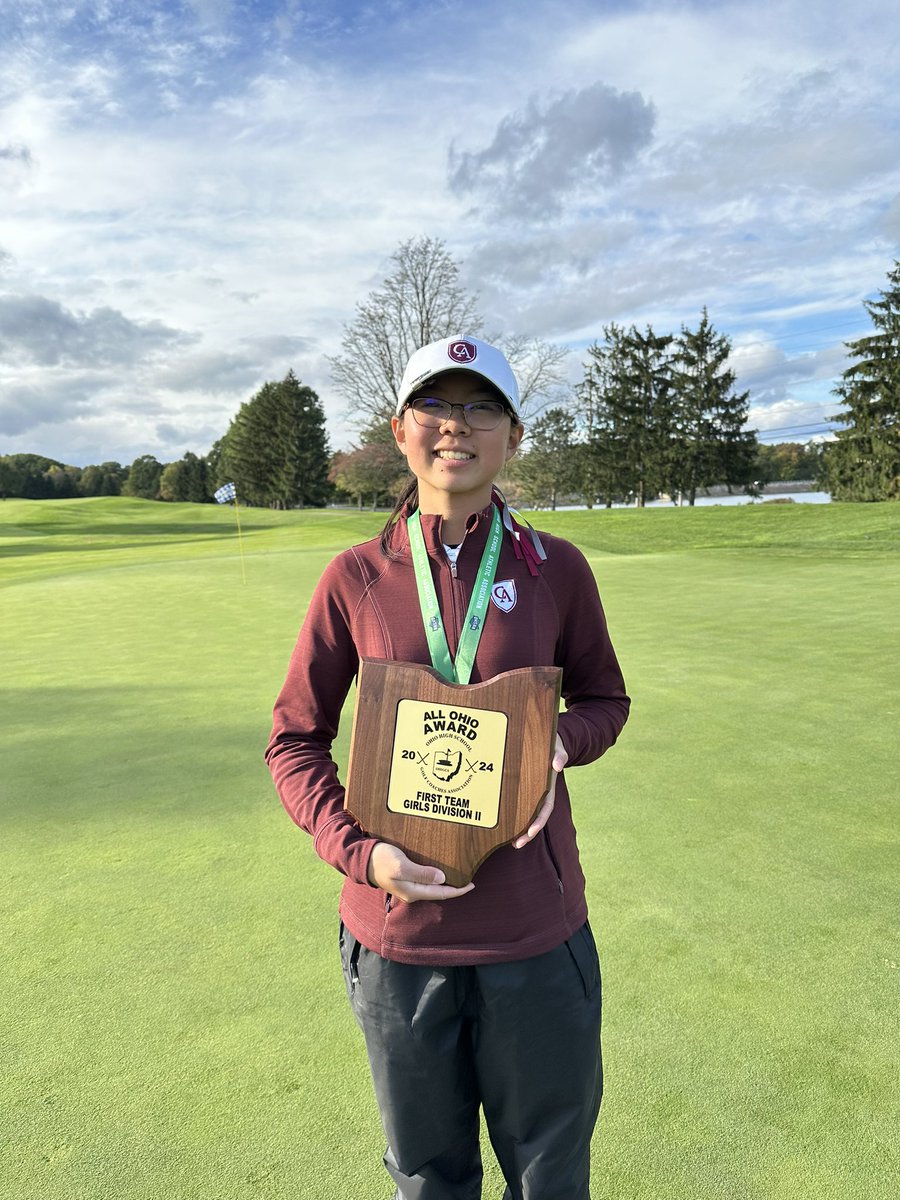 🏆⛳️#OHSAA GOLF: Congratulations to Columbus Academy’s Eva Lim, for scoring a 143 at the 2024 Division ll girls state tournament!