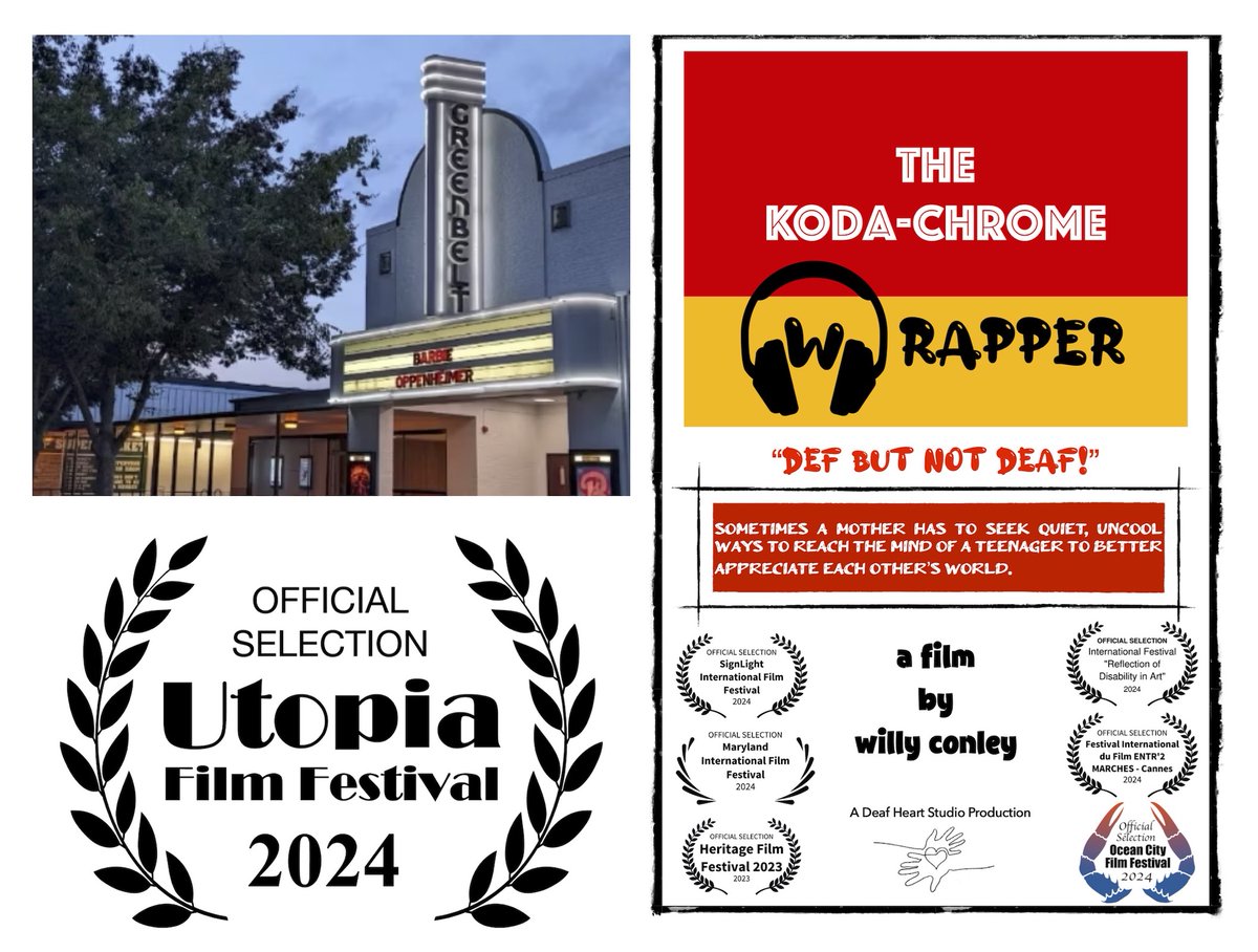 Willy Conley (@willy_conley) on Twitter photo If you live in the Balto.-Wash. area, you might want to see my ASL film w/ English subtitles, "The Koda-Chrome (W)rapper," on 10/19/2024 at Greenbelt Cinema in MD. It will be shown during the 10:00 a.m.--12:15 p.m. time slot as part of <a href="/UtopiaFilmFest/">Utopia Film Festival</a> Check it out! If you live in the Balto.-Wash. area, you might want to see my ASL film w/ English subtitles, "The Koda-Chrome (W)rapper," on 10/19/2024 at Greenbelt Cinema in MD. It will be shown during the 10:00 a.m.--12:15 p.m. time slot as part of <a href="/UtopiaFilmFest/">Utopia Film Festival</a> Check it out!