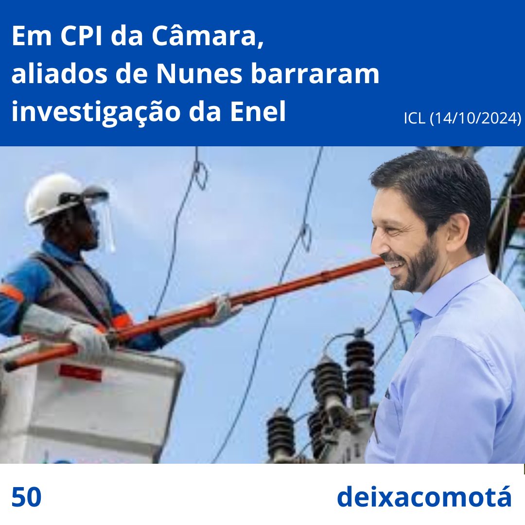 🛑 Quem Nunes quer proteger?

Aliados de Ricardo Nunes bloquearam investigações sobre o desastre que é o contrato com a Enel. A empresa, responsável por apagões em toda a cidade, não passa por uma CPI que poderia mudar o cenário.

E aí, vai mudar ou deixa como tá?