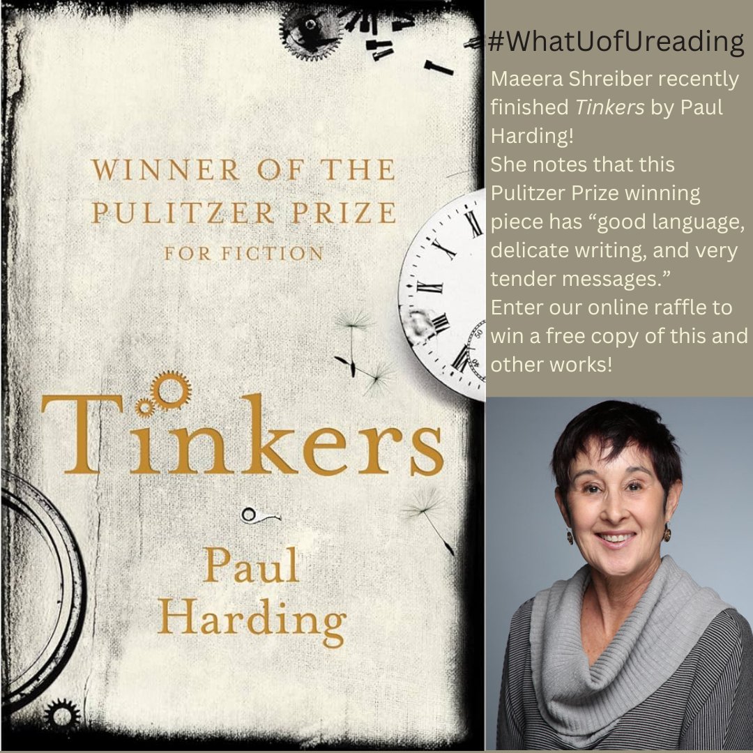 Maeera Shreiber recently finished Tinkers by Paul Harding!

Add #whatuofureading to a selfie with what you’re reading, and say why you like it in a post to enter in a raffle to win all the books that the faculty are reading at the end of this semester.