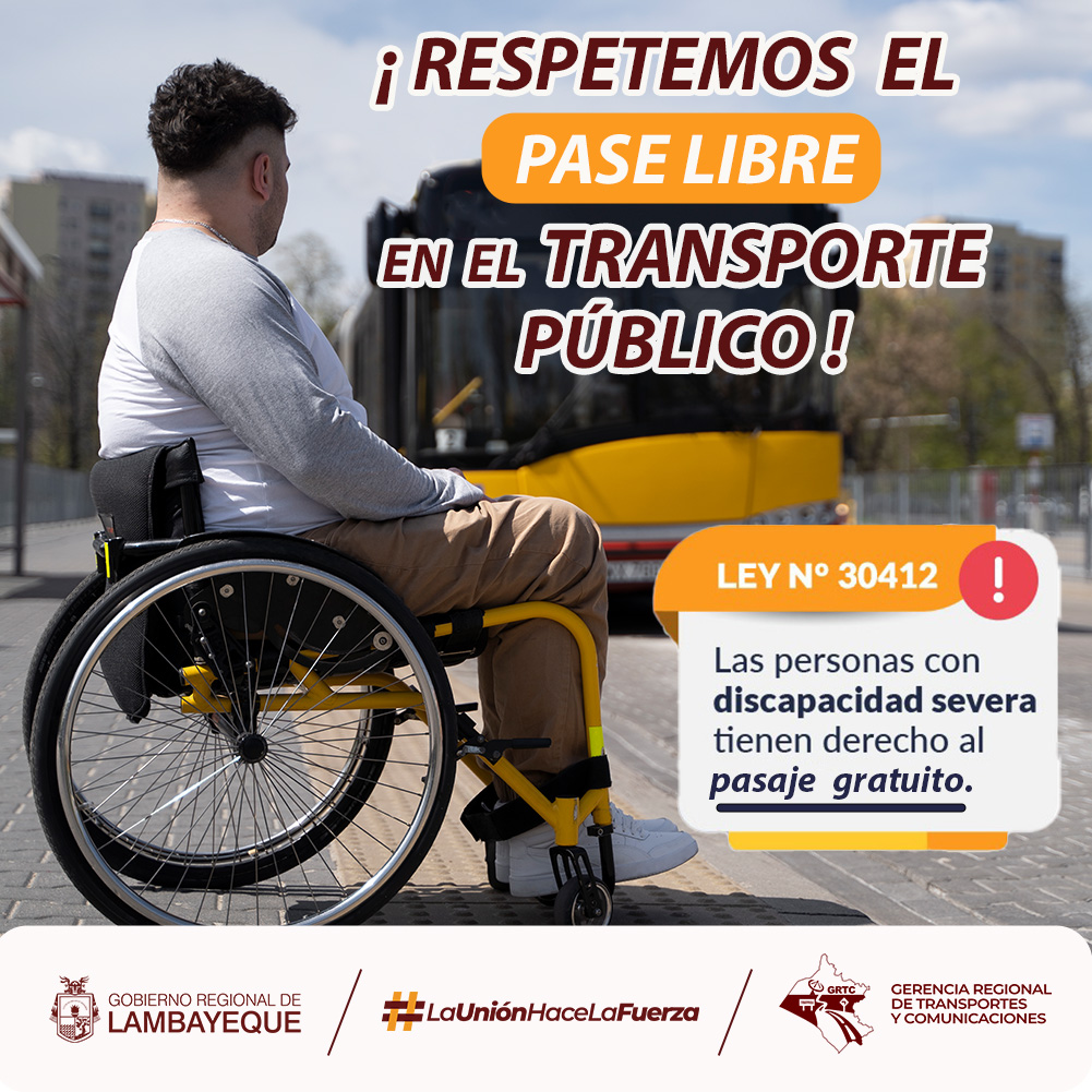 grtc_lambayeque's tweet photo. #LaUniónHaceLaFuerza
🚌 Transporte Inclusivo: Un Viaje Hacia la Igualdad 
Ley 30412: Pase Libre para Discapacidad Severa
Empresas de transporte: ¡Su papel es crucial!
🎓 Infórmate y capacita a tu equipo
🇵🇪 Construyamos un Perú más inclusivo y solidario
¡Sé parte del cambio hoy! https://t.co/bwZTXNgcFr