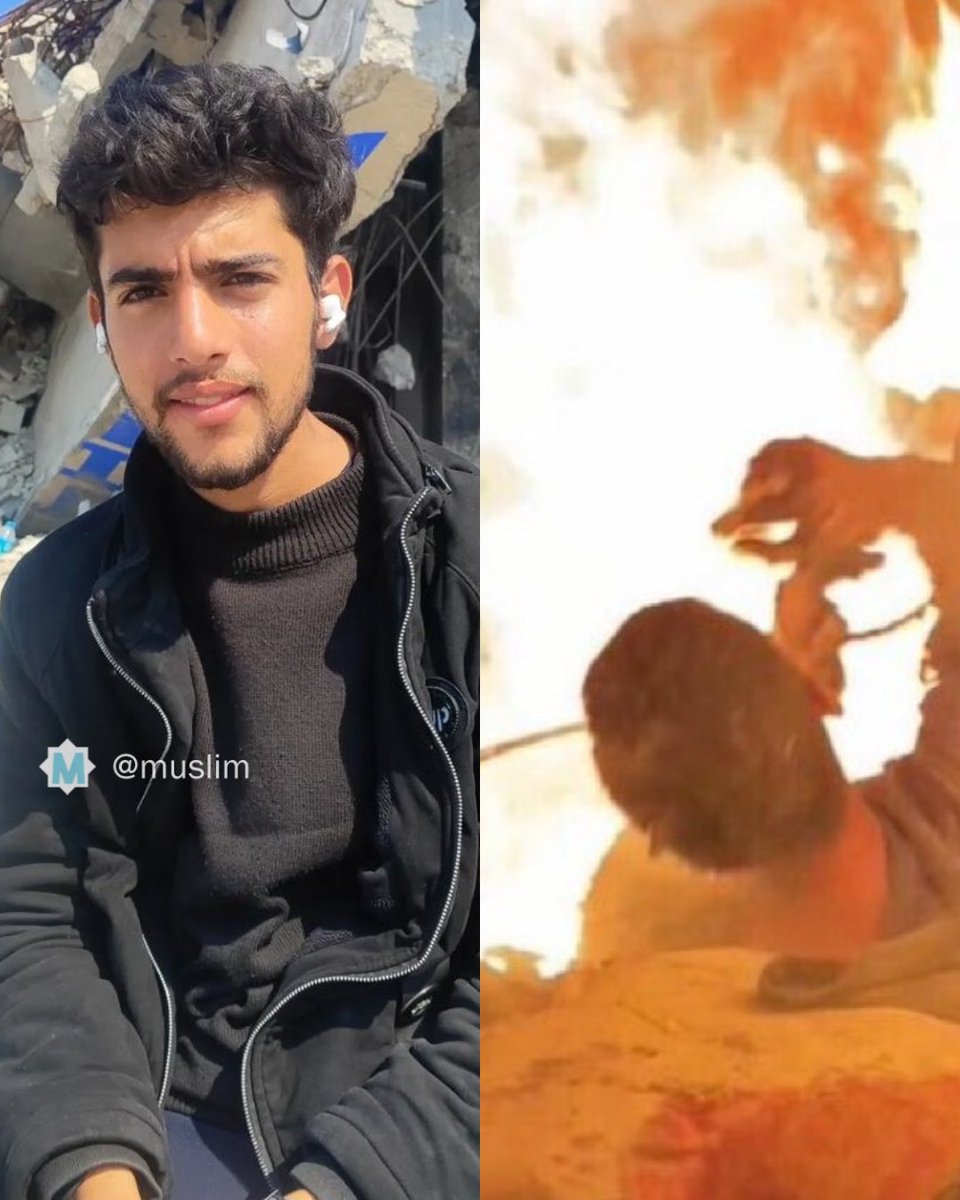 His name was Sha'ban Al-Dalou.  

He was a 19-year-old software engineering student at Al-Azhar University of Gaza and memorized the Quran.  

Israel burned him alive, along side his mother.