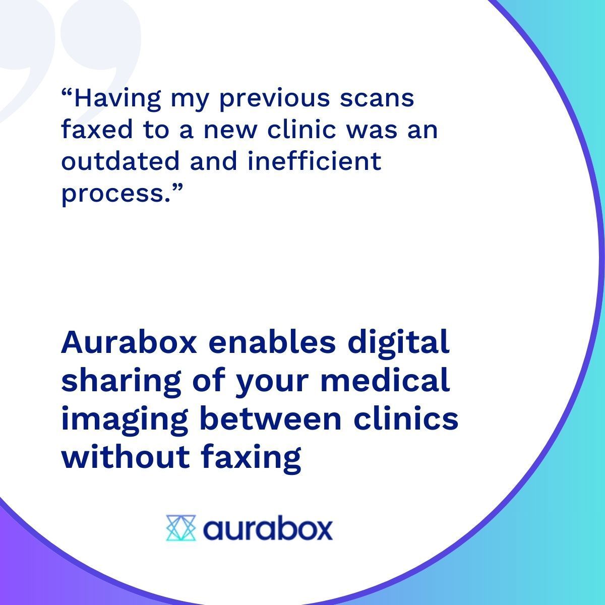 Faxing is outdated. With Aurabox, effortlessly share your scans digitally between clinics 💪

Learn more on our website : buff.ly/3WeC0wx