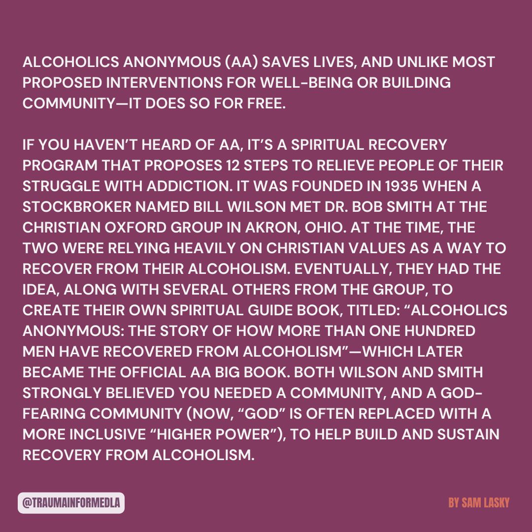 traumainformdla's tweet image. Happy Mindful Monday! 🤗

This week&apos;s piece by Samantha Lasky focuses on community healing in 12-step fellowships! 💞

Visit our website for more content 
To view previous blog posts, visit our blog! 🌻

#traumainformedla #blogday