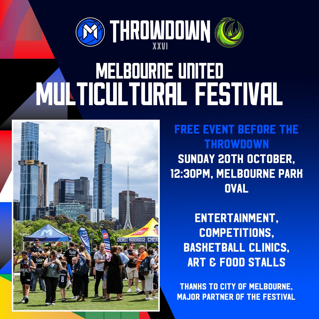 John Cain Arena (@johncainarena) on Twitter photo β© π¨π£ π‘ππ«π§ β©
Experience the thrill of Throwdown XXVI as <a href="/MelbUnited/">Melbourne United</a> takes on <a href="/SEMelbPhoenix/">South East Melbourne Phoenix</a> this Sunday afternoon. Plus, enjoy the FREE Multicultural Festival before the game!
π Tickets: bit.ly/JCA-UNITED525 β© π¨π£ π‘ππ«π§ β©
Experience the thrill of Throwdown XXVI as <a href="/MelbUnited/">Melbourne United</a> takes on <a href="/SEMelbPhoenix/">South East Melbourne Phoenix</a> this Sunday afternoon. Plus, enjoy the FREE Multicultural Festival before the game!
π Tickets: bit.ly/JCA-UNITED525