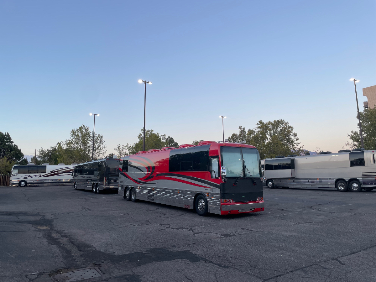 Guess which tour bus is ours?