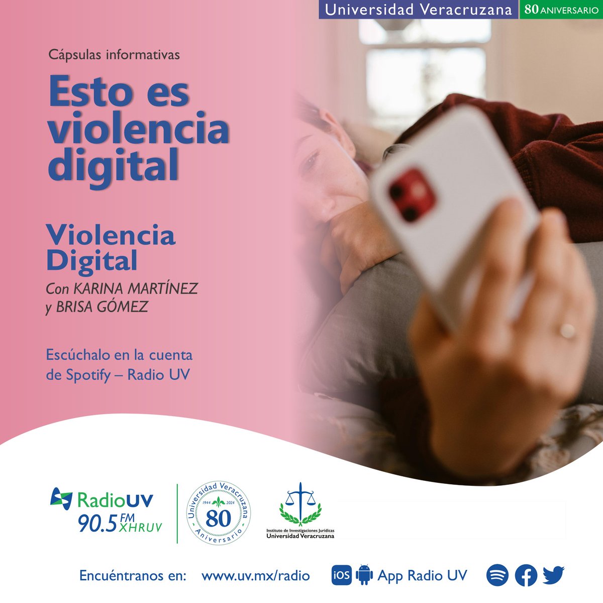 RadioUV's tweet photo. #EstoEsViolenciaDigital es una serie de cápsulas que visibilizan y difuden las distintas maneras en las que se ejerce la violencia digital contra mujeres, niñas y adolescentes. 👉🏻 Te compartimos la cápsula "Violencia digital": https://t.co/pwLQy922sM 

🎧Disponibles en Spotify. https://t.co/5gujpFCiIy