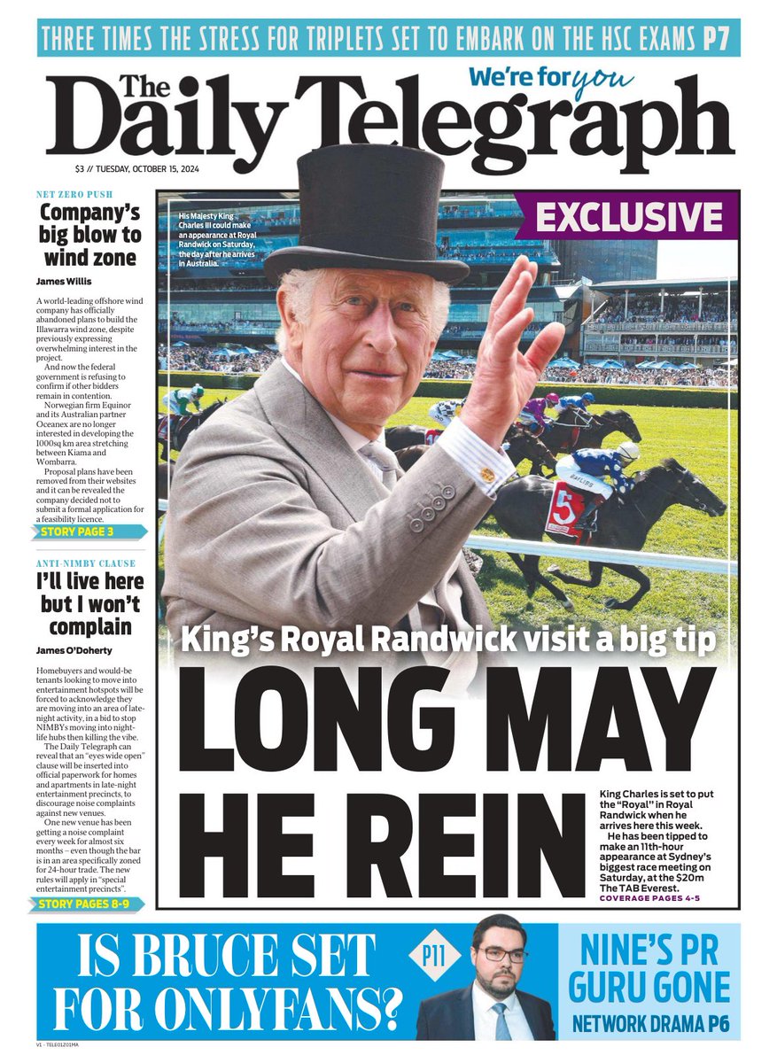 Austmonarchist's tweet photo. This morning’s @DailyTelegraph 🇦🇺

#LongMayHeReign https://t.co/w7zZHRIQMr