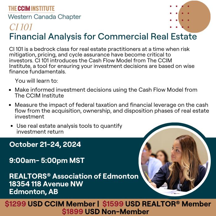 CCIMCanada's tweet photo. We're just one week away from CI 101 in Edmonton! Don't forget to sign-up.

Register Here: https://t.co/fvOSEK3CsR

#CI101 #CCIM #WesternCanadaCCIM #CRE #Education #PathtoThePin https://t.co/VXQSLlNO0v