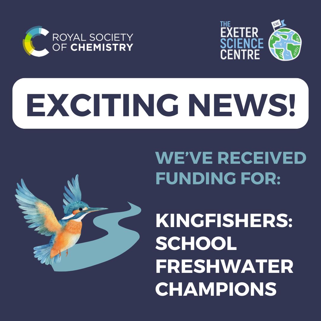 Exeter Science Centre (@exescicentre) on Twitter photo Thrilled to announce that we've got funding from the <a href="/RoySocChem/">Royal Society of Chemistry</a> for the Kingfishers: school freshwater champions project! We'll be working with the brilliant <a href="/RegGodwin/">Reg</a> and collaborators at Greenpeace Research Laboratories and <a href="/UniofExeter/">University of Exeter</a> as well as 8 schools across the region! Thrilled to announce that we've got funding from the <a href="/RoySocChem/">Royal Society of Chemistry</a> for the Kingfishers: school freshwater champions project! We'll be working with the brilliant <a href="/RegGodwin/">Reg</a> and collaborators at Greenpeace Research Laboratories and <a href="/UniofExeter/">University of Exeter</a> as well as 8 schools across the region!