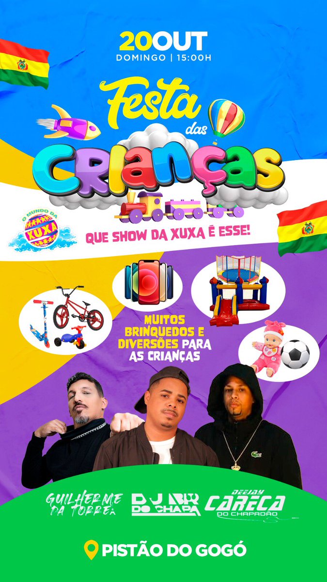 bailedogogo2g's tweet photo. Dia 20 é tudo pelo pistão do gogó sorteio e distribuição de brinquedos e  agitando a pista tem os  melhores DJs complexo chapadão  @br_chapadao @Djcarecachp @djguilhermeTorr https://t.co/ctPAY4bE0h