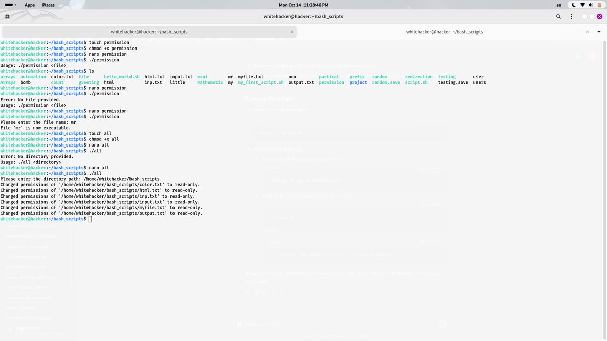 IbraheemA50's tweet image. Day1⃣3⃣ of #30dayofbashscripting.
Today, I learnt about File Permissions ,the stedin ,stegid  and also play around with it.