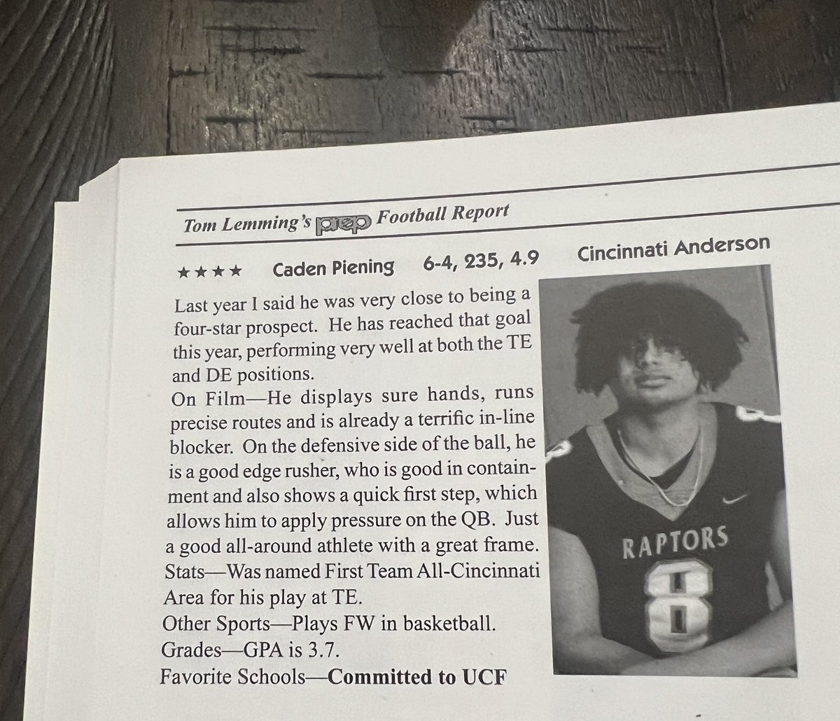 Caden Piening (@cadenpiening) on Twitter photo Thank you <a href="/LemmingReport/">Tom Lemming</a> for the write up and my 4⭐️ rating! <a href="/CoachEvanDreyer/">Evan Dreyer</a> <a href="/_AHS_Football/">Anderson Football</a> <a href="/UCF_Football/">UCF Football</a> <a href="/CoachB_Blackmon/">Brian Blackmon</a> Thank you <a href="/LemmingReport/">Tom Lemming</a> for the write up and my 4⭐️ rating! <a href="/CoachEvanDreyer/">Evan Dreyer</a> <a href="/_AHS_Football/">Anderson Football</a> <a href="/UCF_Football/">UCF Football</a> <a href="/CoachB_Blackmon/">Brian Blackmon</a>