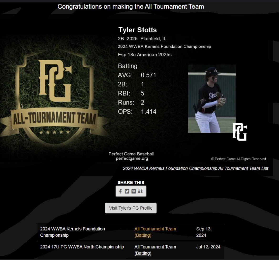 Thank you <a href="/IowaPG/">Perfect Game Iowa</a> for the selection 
<a href="/ESPAmerican2025/">ESP American 2025</a> <a href="/pnhsbaseball/">Tigers Baseball</a>