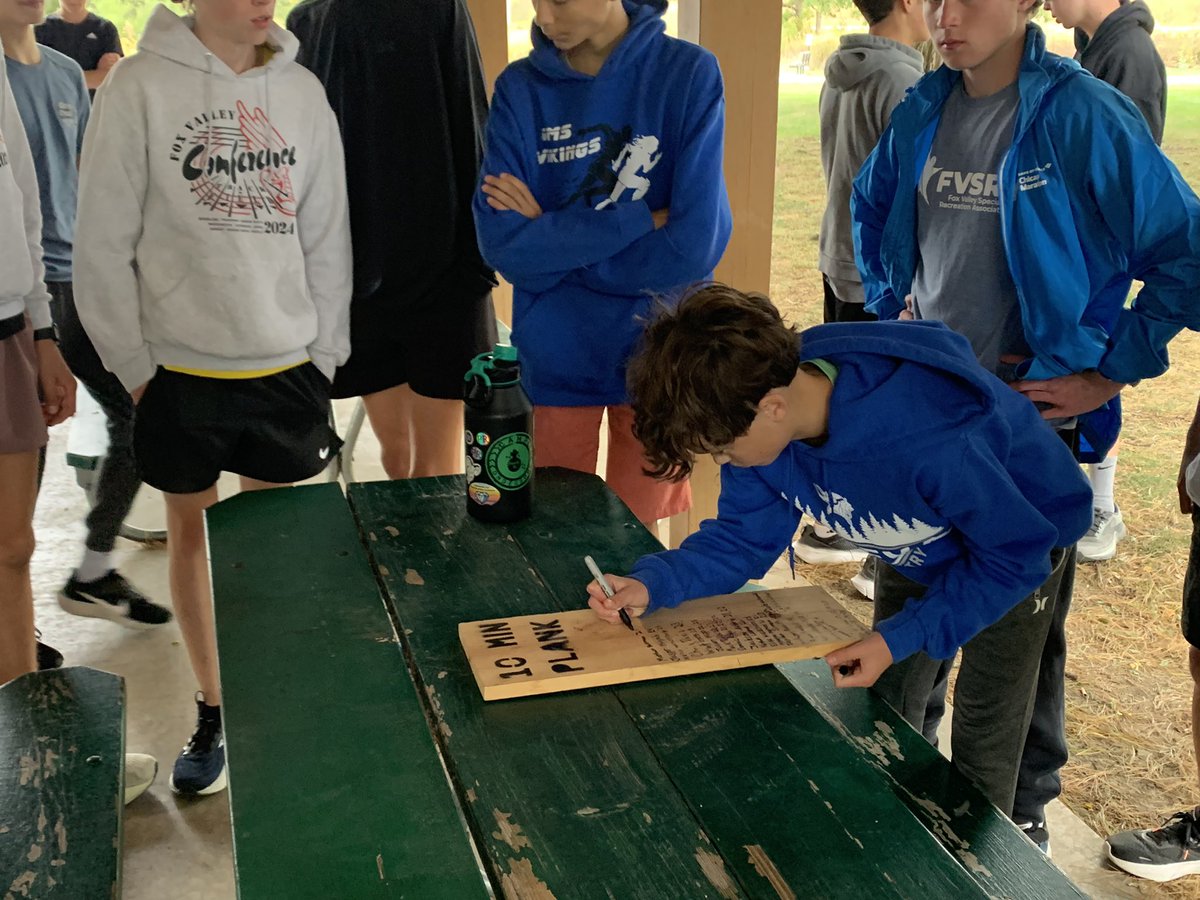 Today was the day for the 10 Minute Plank Challenge. 
This year we had a record number (14) of boys make it all 10 min and got to add their name to the board.  
Many were new to the list and one senior made it all 4 years.  
Great to see their physical and mental strength!