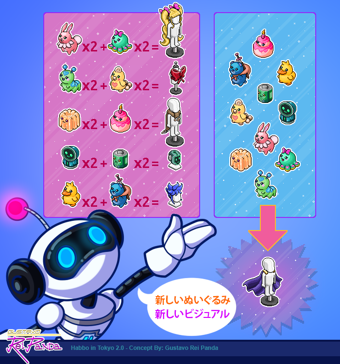 Durante o período que o X ficou fora do Brasil, andei produzindo alguns concept arts de mobílias e visuais para o <a href="/Habbo/">Habbo</a>.

Aqui vocês podem conferir o conceito de um "Tokyo 2.0" que chamei de "Habbo in Tokyo - A new journey!" 

#Habbo #PixelArt #Kawaii <a href="/HabboPTBR/">Habbo PT/BR</a> <a href="/HabboNFT/">Habbo NFT</a>