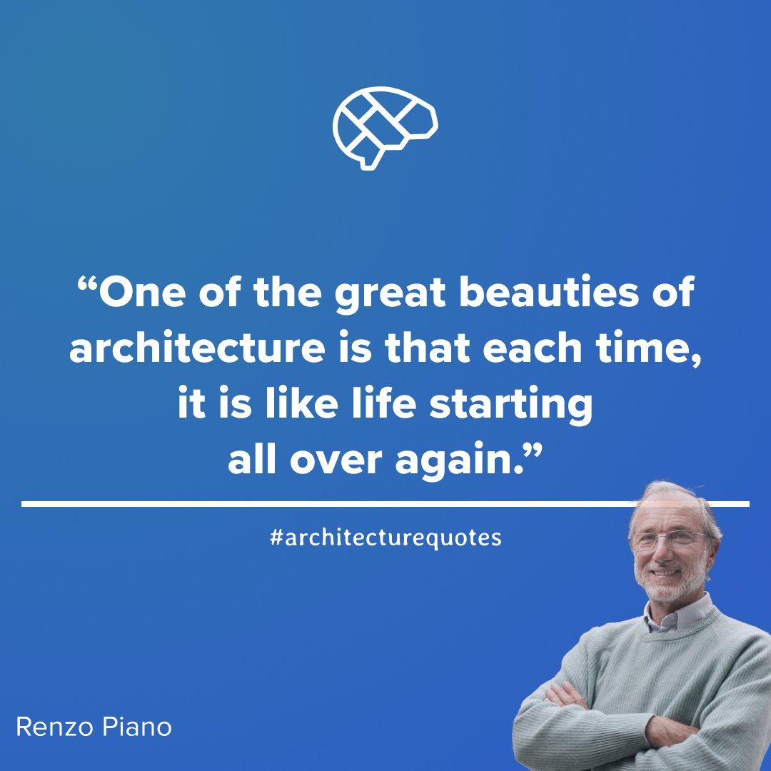 “One of the great beauties of architecture is that each time, it is like life starting all over again.” ~ Renzo Piano
#renzopiano #modernarchitecture #quotes

Read more quotes here:
loom.ly/ICkIpTc