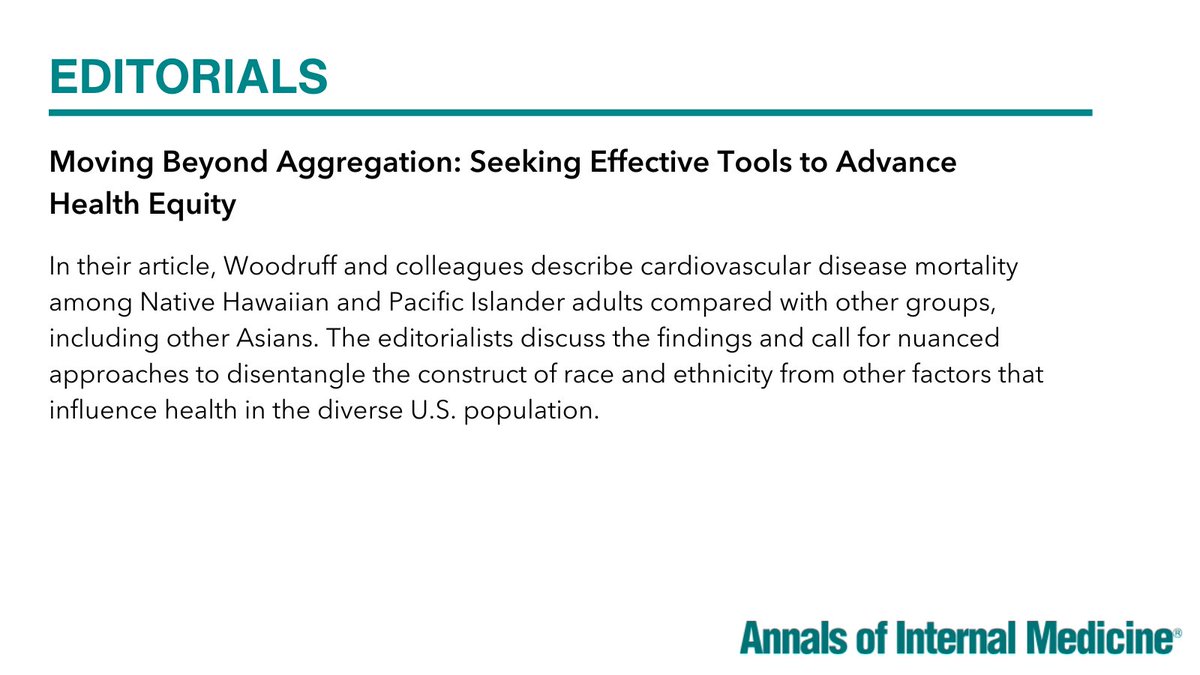 AnnalsofIM's tweet image. A new issue of Annals is online now. Read about cardiovascular mortality among Native Hawaiian and Pacific Islanders; opportunities and innovations in #smokingcessation; physician and patient attitudes and behaviors towards portal messages; and more: ecs.page.link/eTbh2