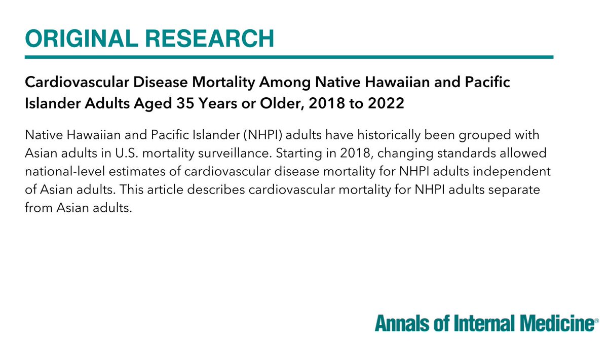 AnnalsofIM's tweet image. A new issue of Annals is online now. Read about cardiovascular mortality among Native Hawaiian and Pacific Islanders; opportunities and innovations in #smokingcessation; physician and patient attitudes and behaviors towards portal messages; and more: ecs.page.link/eTbh2